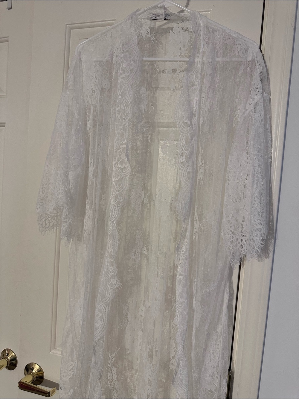 Floral Lace Swim Cover-Up in White Like New